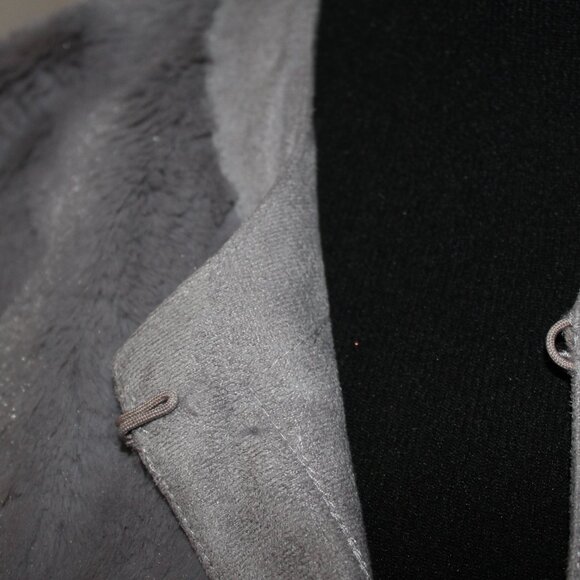 BIG SALE CARLOS FALCHI CHI Reversible Luxury Gray Faux Fur Suede Feel M Medium - Picture 10 of 16